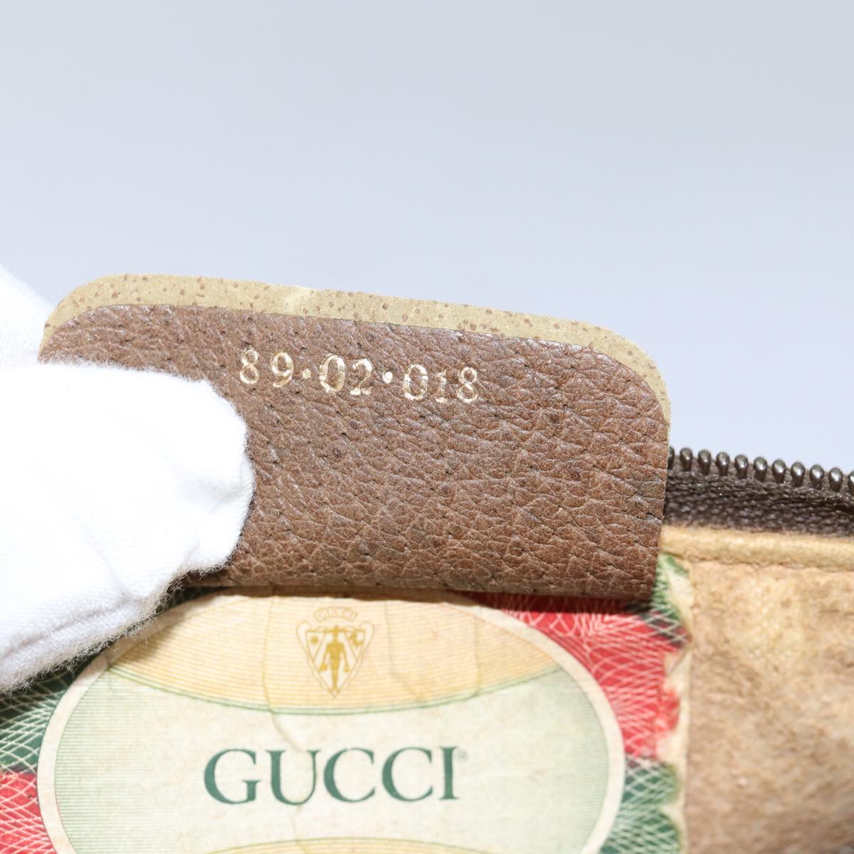 GUCCI GG Supreme Web Sherry Line Shoulder Bag Beige Red 89 02 018 ar11875