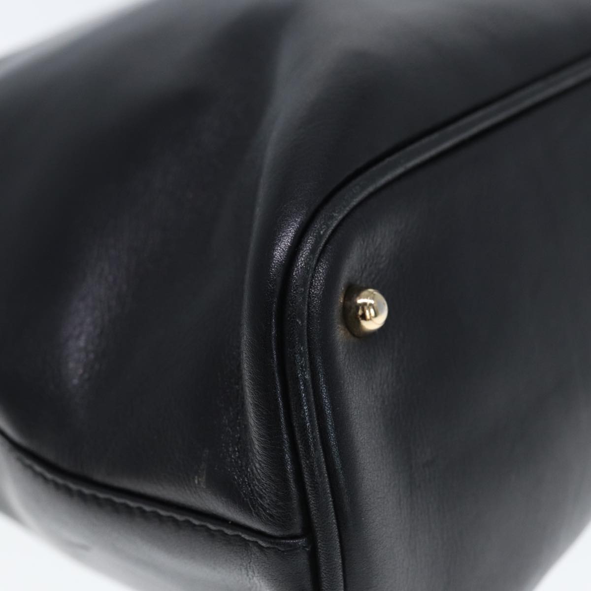 GUCCI Bamboo Hand Bag Leather Black 000 1186 0289 ar11883