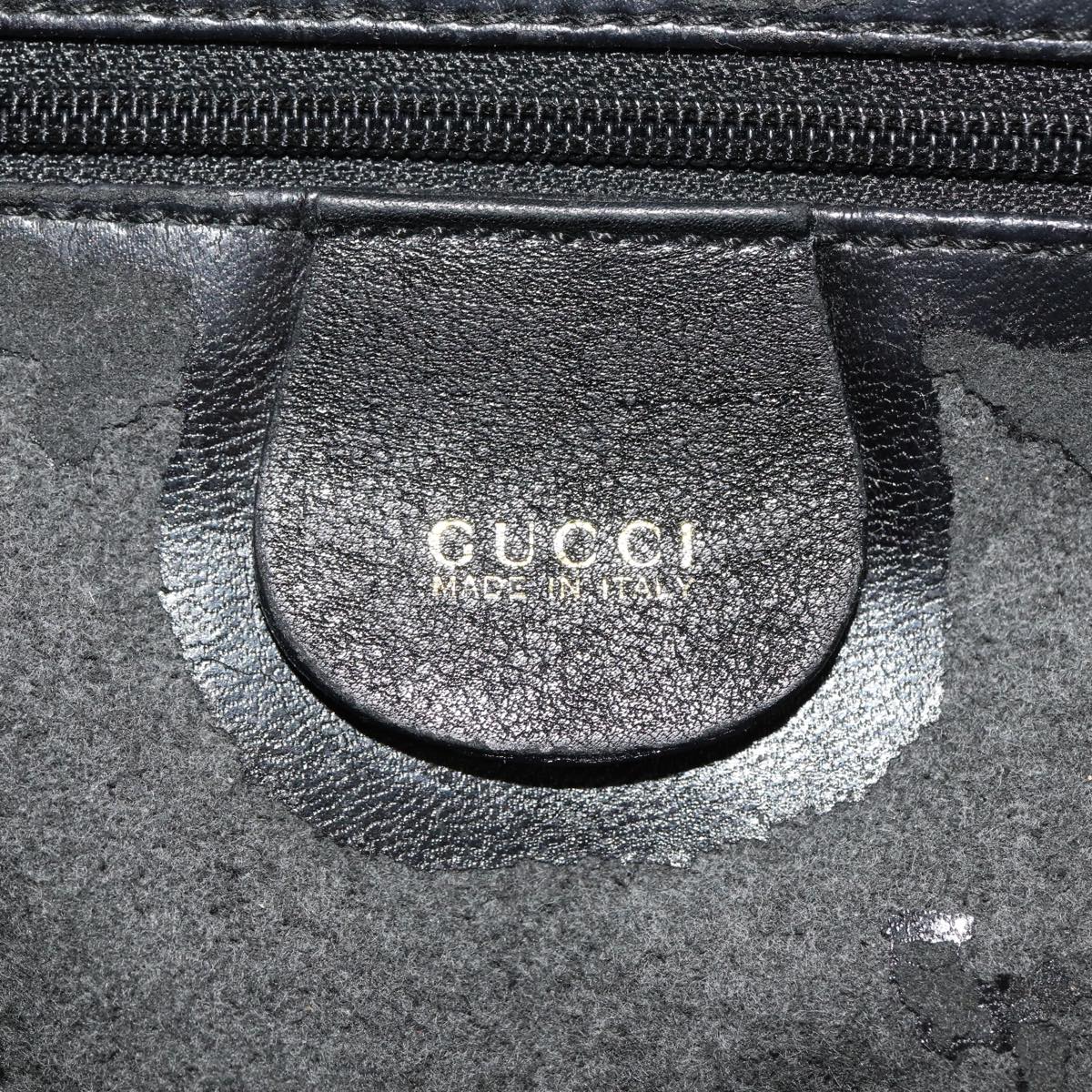 GUCCI Bamboo Hand Bag Leather Black 000 1186 0289 ar11883