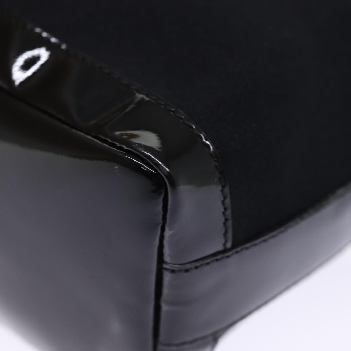 GUCCI Bamboo Hand Bag Nylon Black ar11884