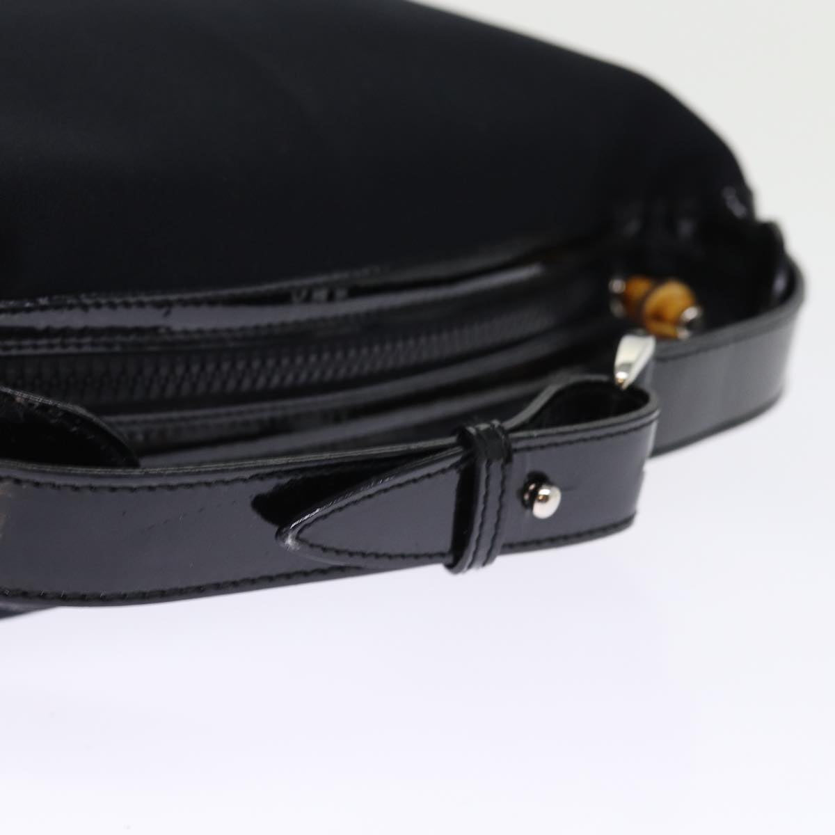 GUCCI Bamboo Hand Bag Nylon Black ar11884