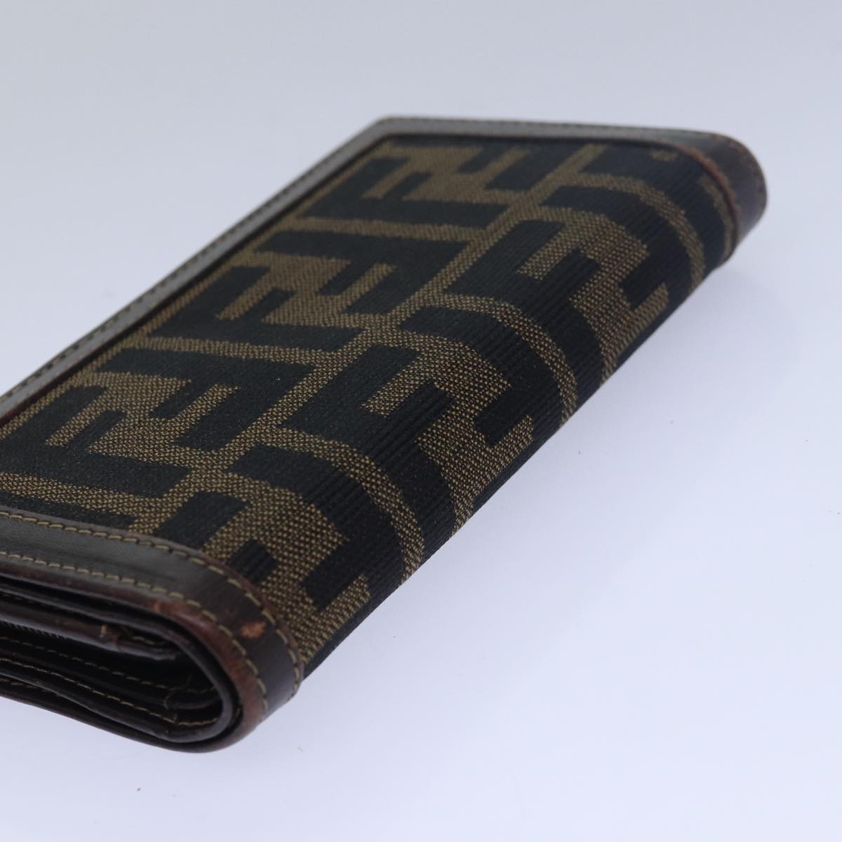 FENDI Zucca Canvas Wallet Black Brown ar11965