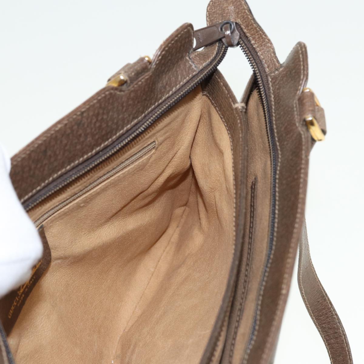 GUCCI GG Supreme Hand Bag PVC Beige 86 02 021 ar11979
