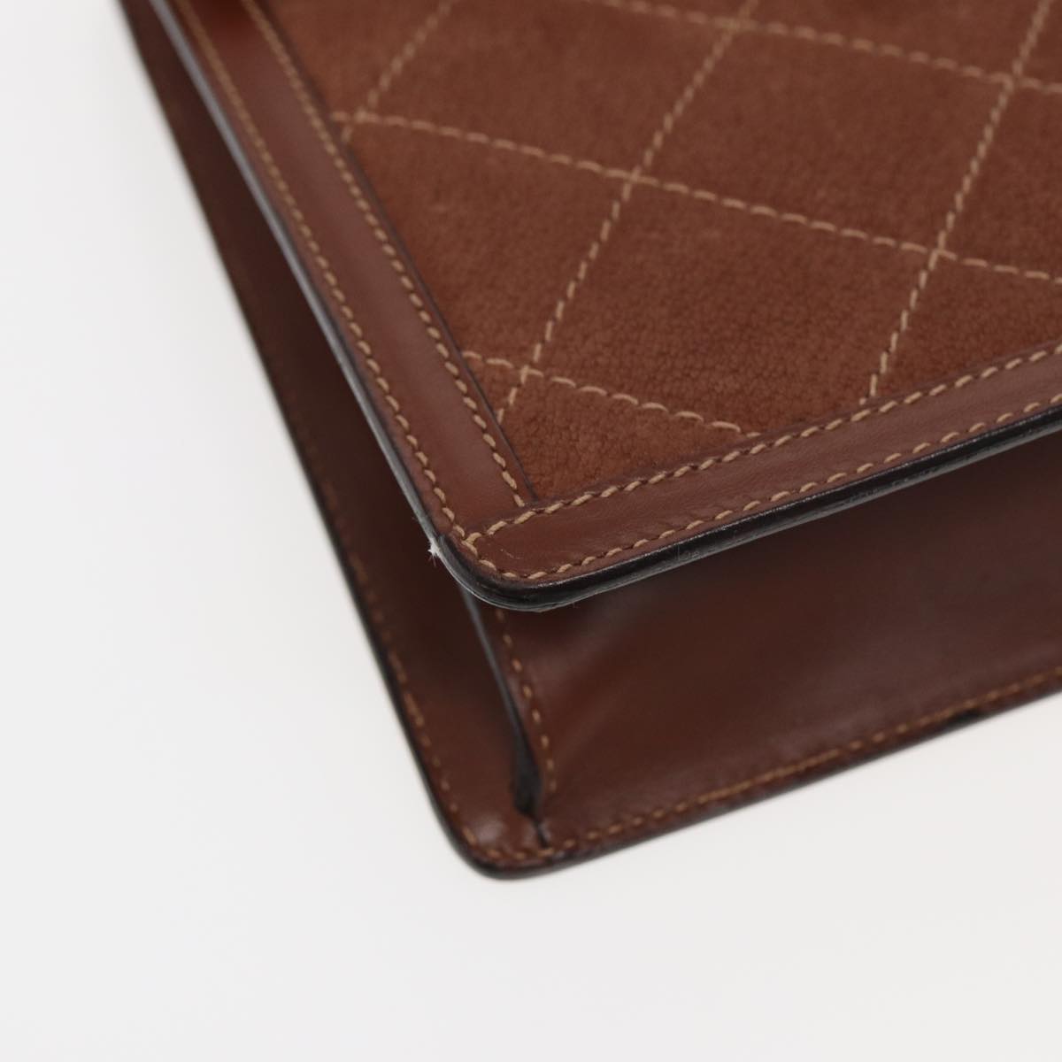 GUCCI Hand Bag Leather 2way Brown ar12027