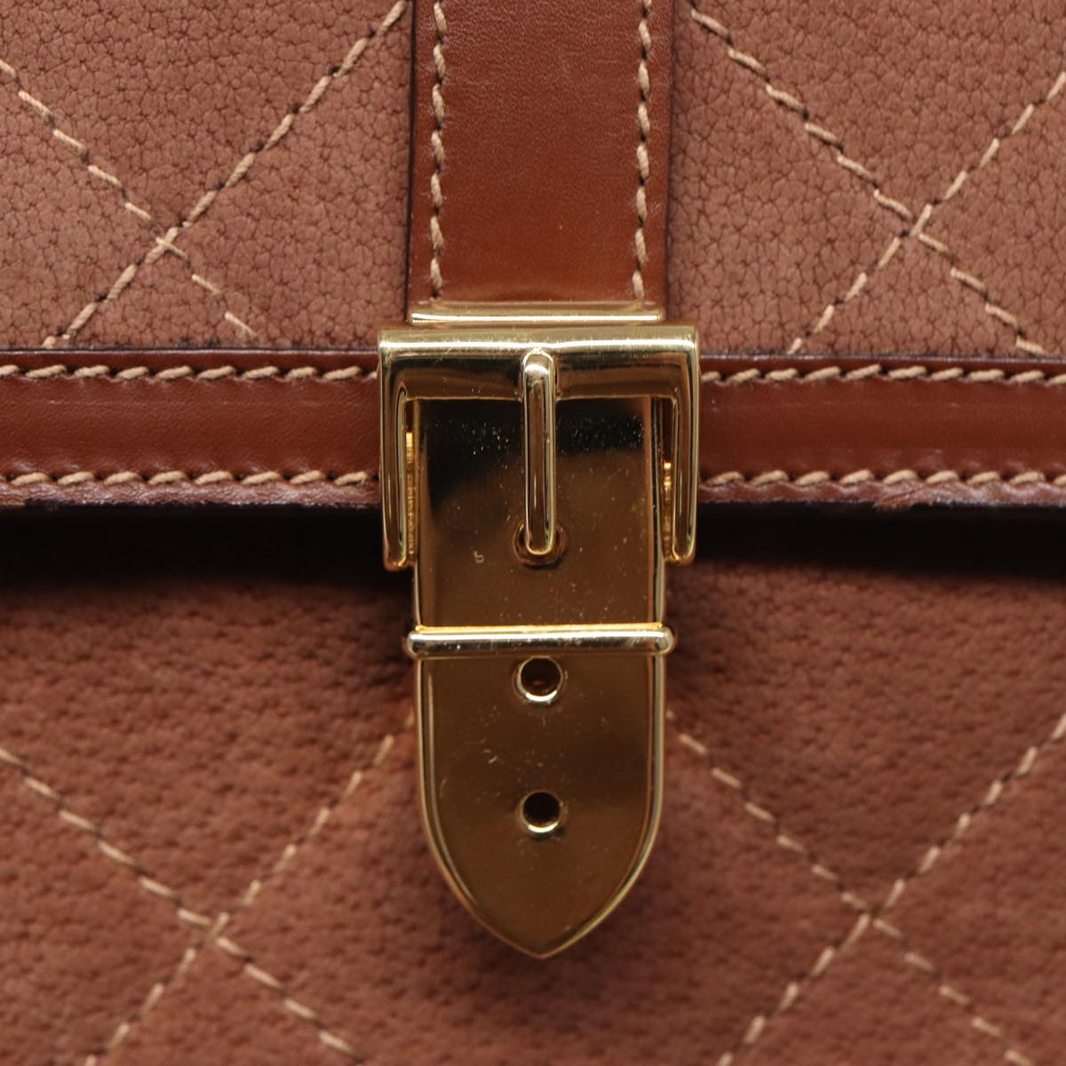GUCCI Hand Bag Leather 2way Brown ar12027