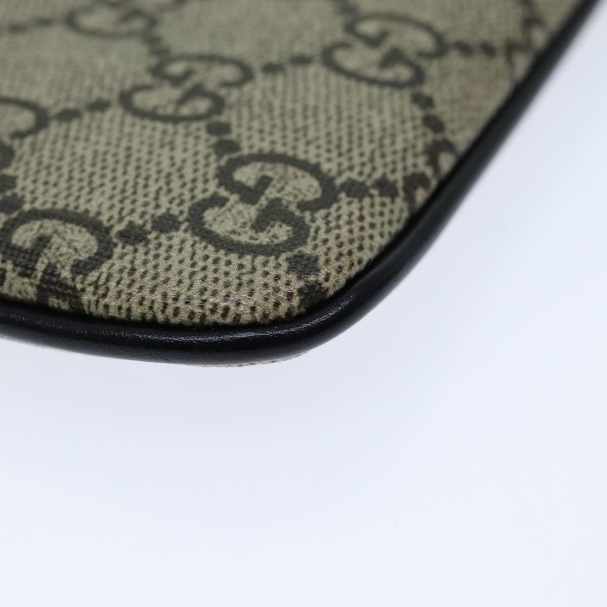 GUCCI GG Supreme Pouch PVC Leather Beige 522866 ar12057