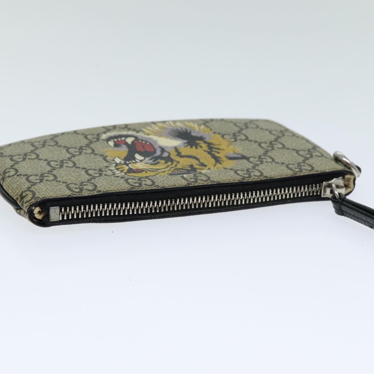 GUCCI GG Supreme Pouch PVC Leather Beige 522866 ar12057