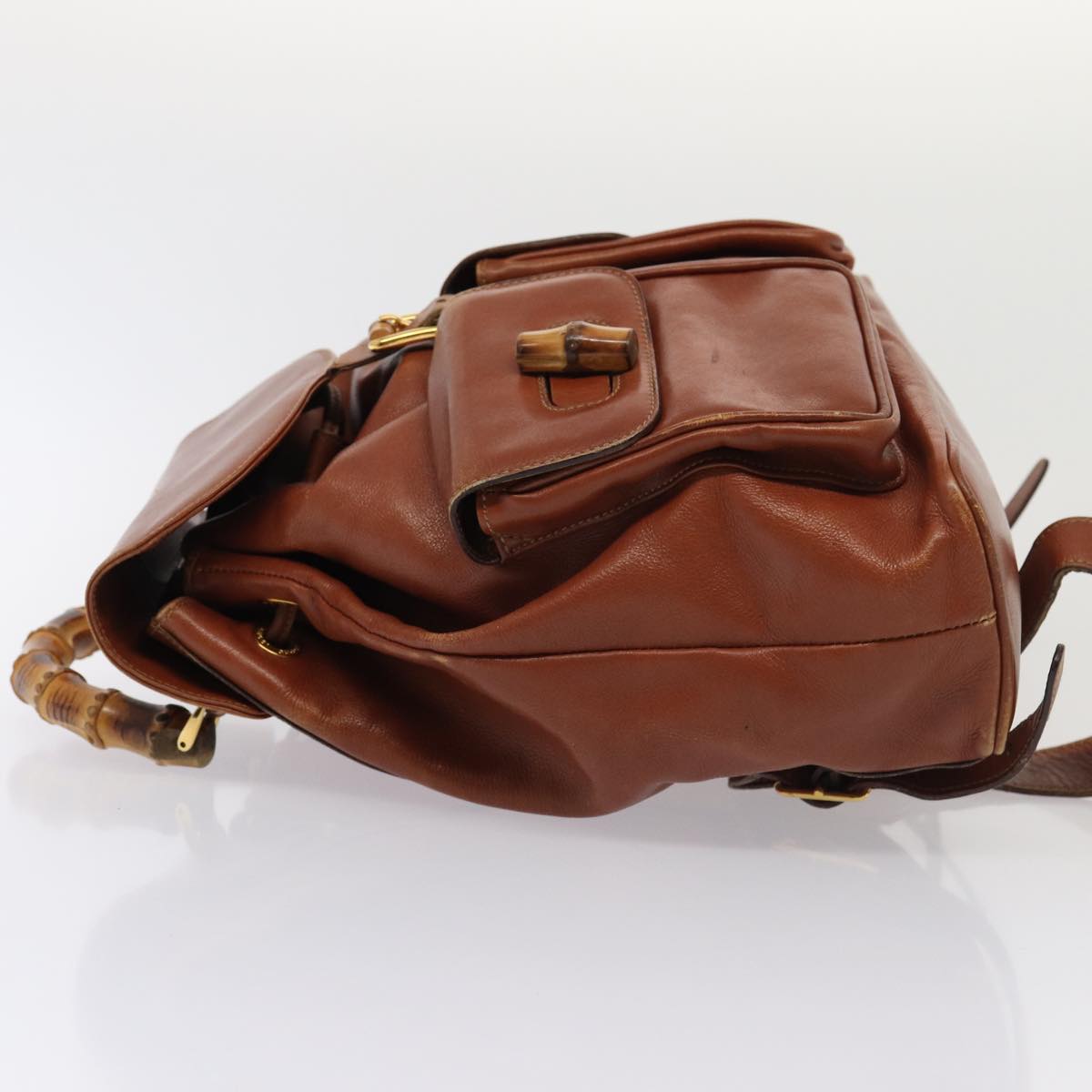 GUCCI Bamboo Backpack Leather Brown 003 2058 0016 ar12099