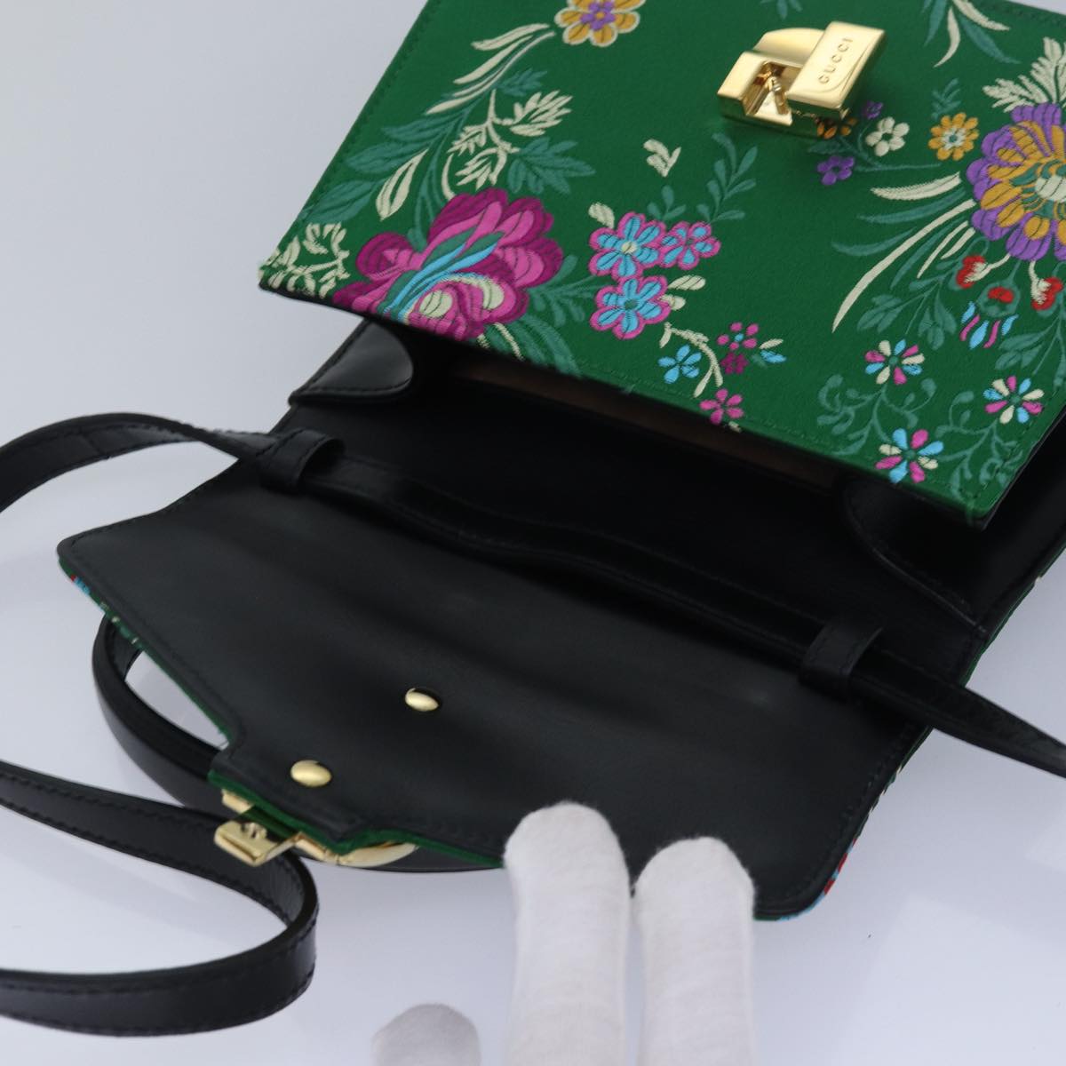 GUCCI Silvi Mini Hand Bag Satin 2way Multicolor 472107 ar12144