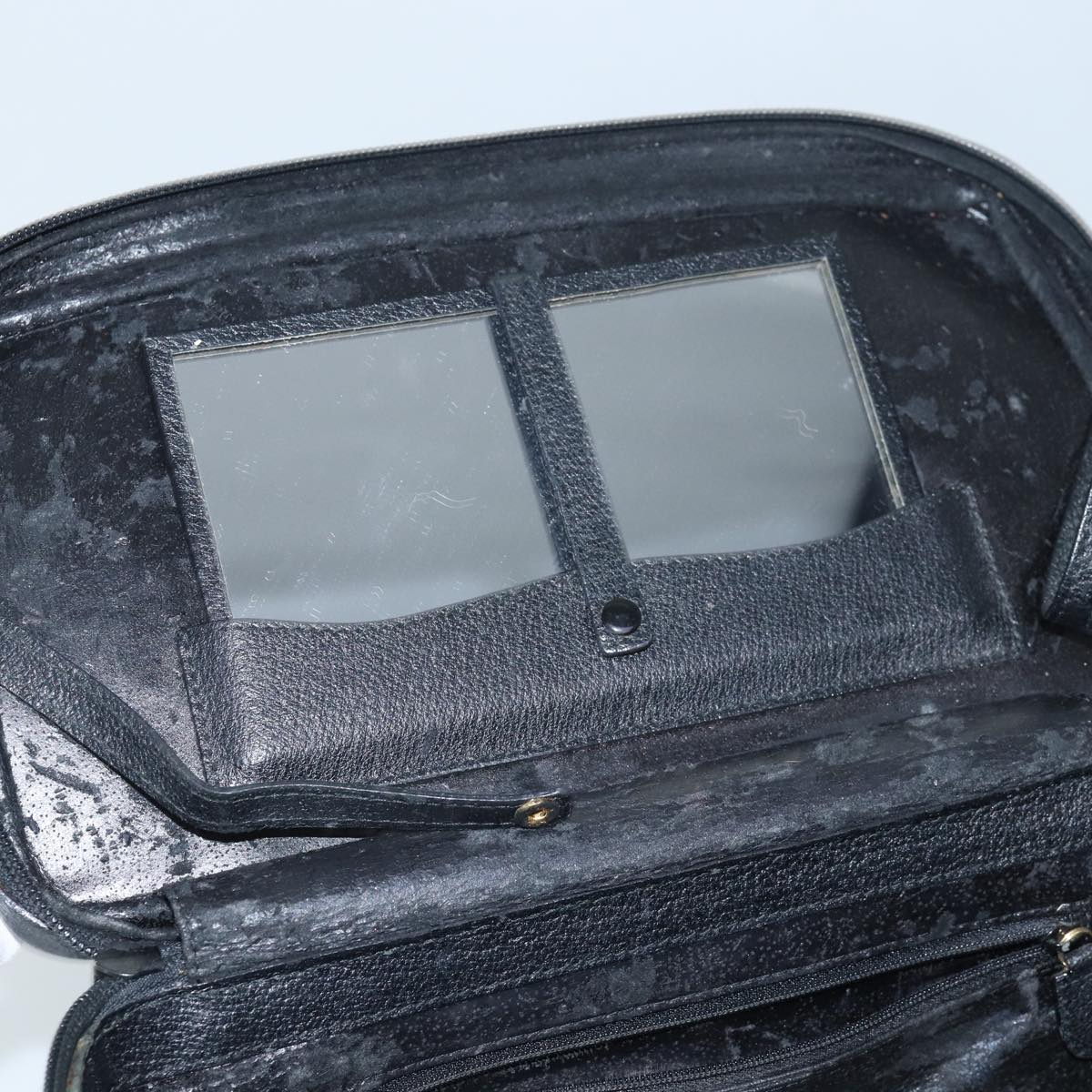 GUCCI Bamboo Vanity Hand Bag Leather 2way Black 013 2122 2491 ar12149
