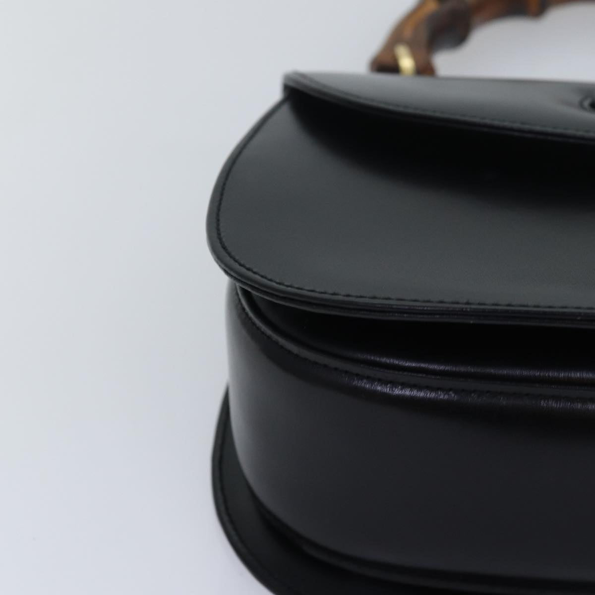 GUCCI Bamboo Hand Bag Leather Black 000 1951 0633 ar12165A