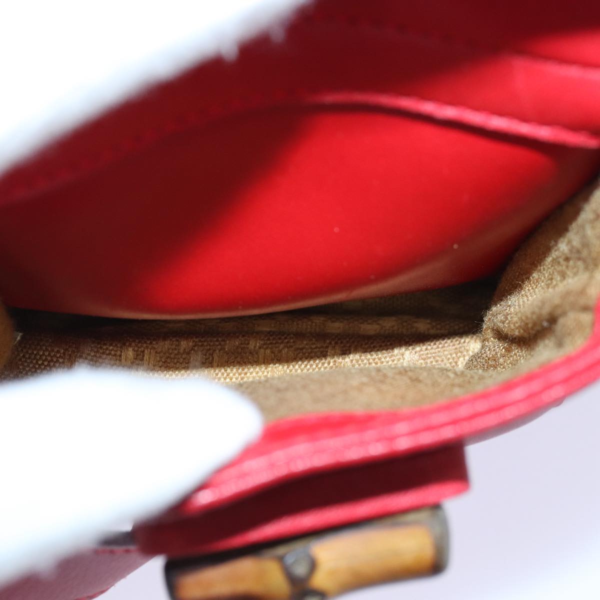 GUCCI Bamboo Backpack Leather Red 003 1705 0030 ar12168