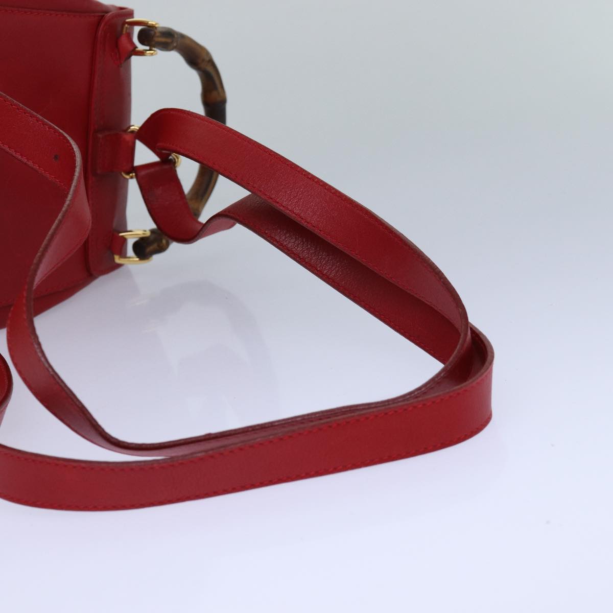 GUCCI Bamboo Backpack Leather Red 003 1705 0030 ar12168