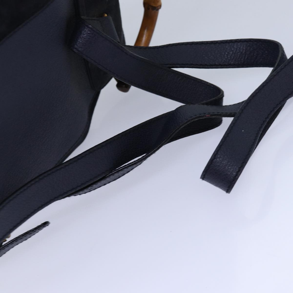 GUCCI Bamboo Backpack Suede Navy 003 1705 0030 ar12212