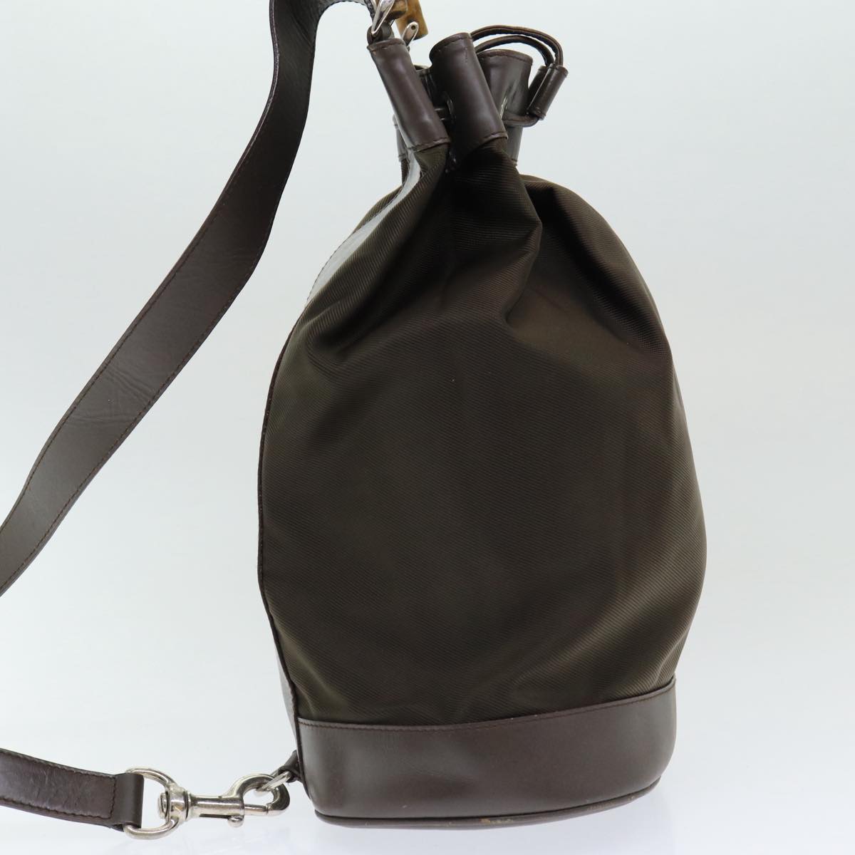 GUCCI Bamboo Backpack Nylon Brown ar12220