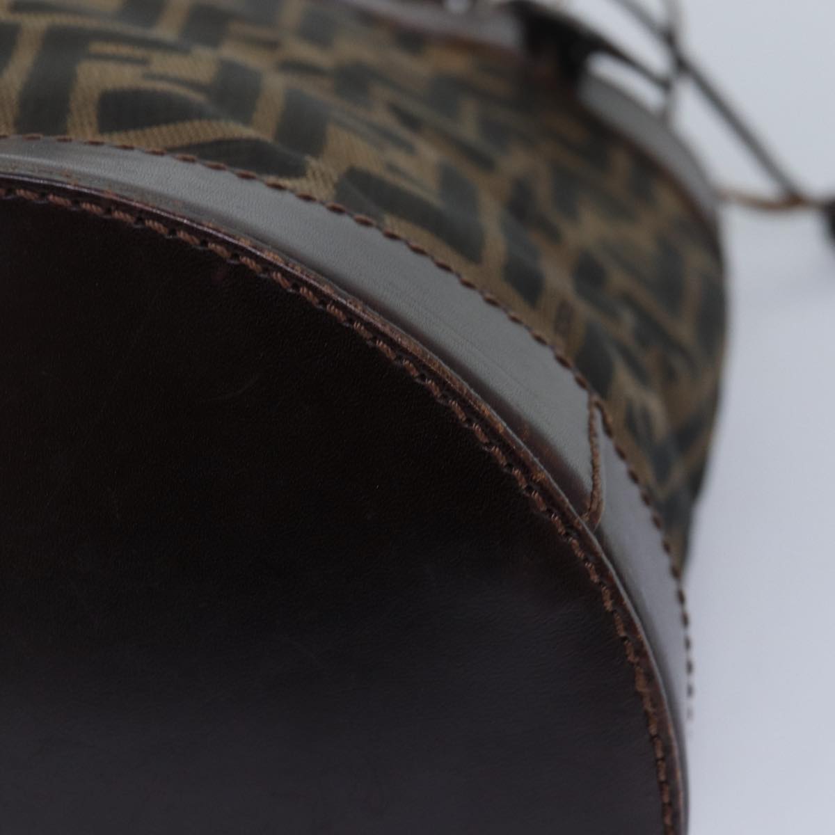FENDI Zucca Canvas Hand Bag Brown Khaki ar12224