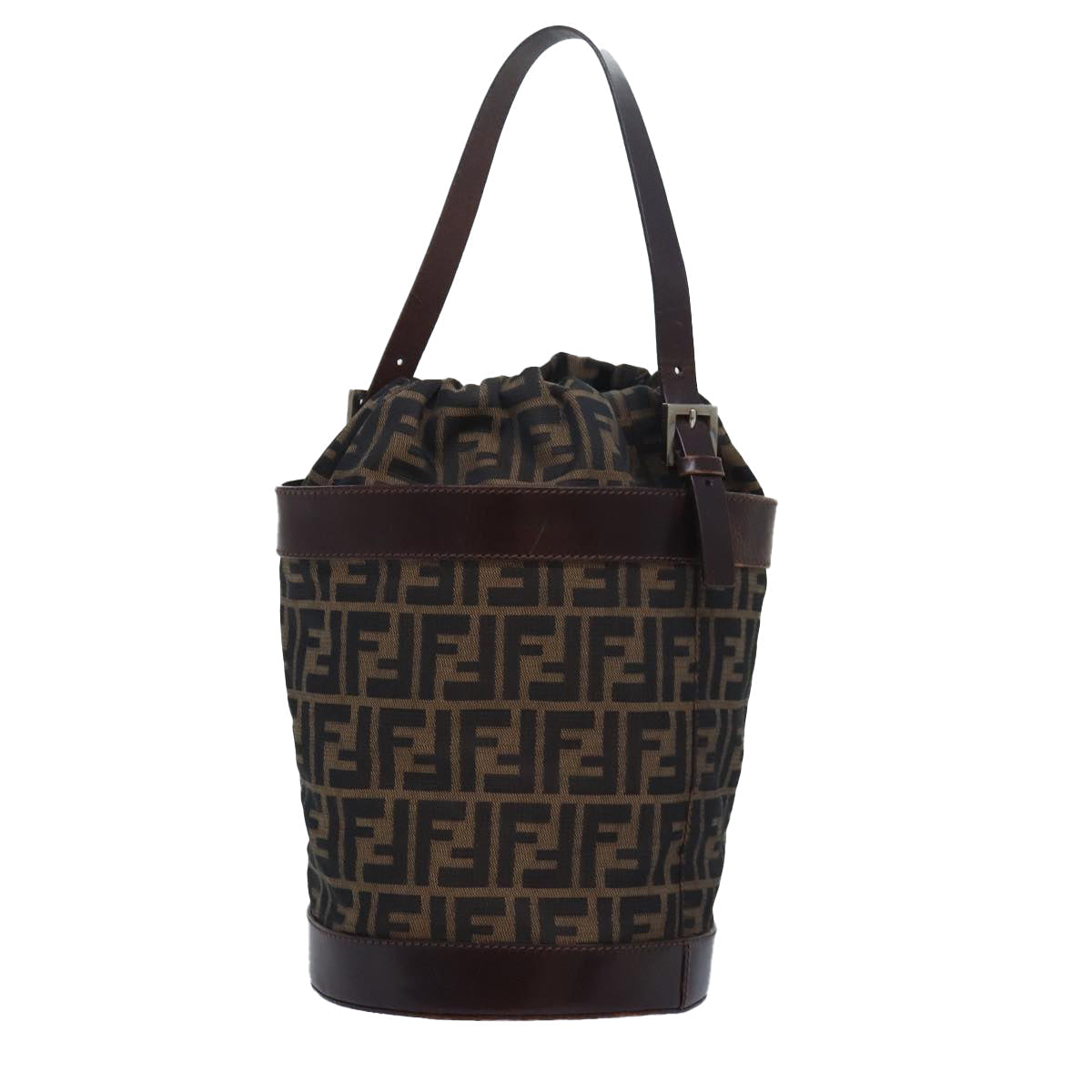 FENDI Zucca Canvas Hand Bag Brown Khaki ar12224