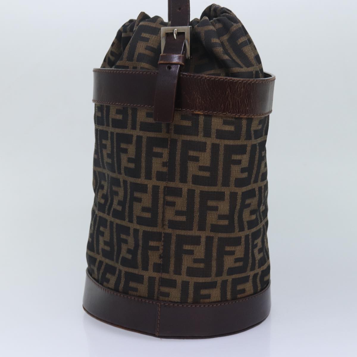 FENDI Zucca Canvas Hand Bag Brown Khaki ar12224