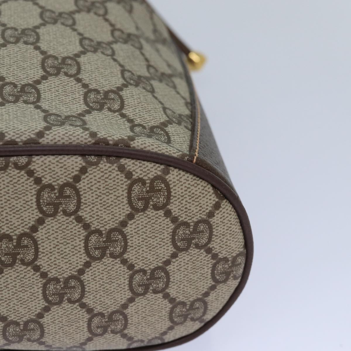 GUCCI GG Supreme Web Sherry Line Shoulder Bag PVC Beige 164 02 034 ar12279