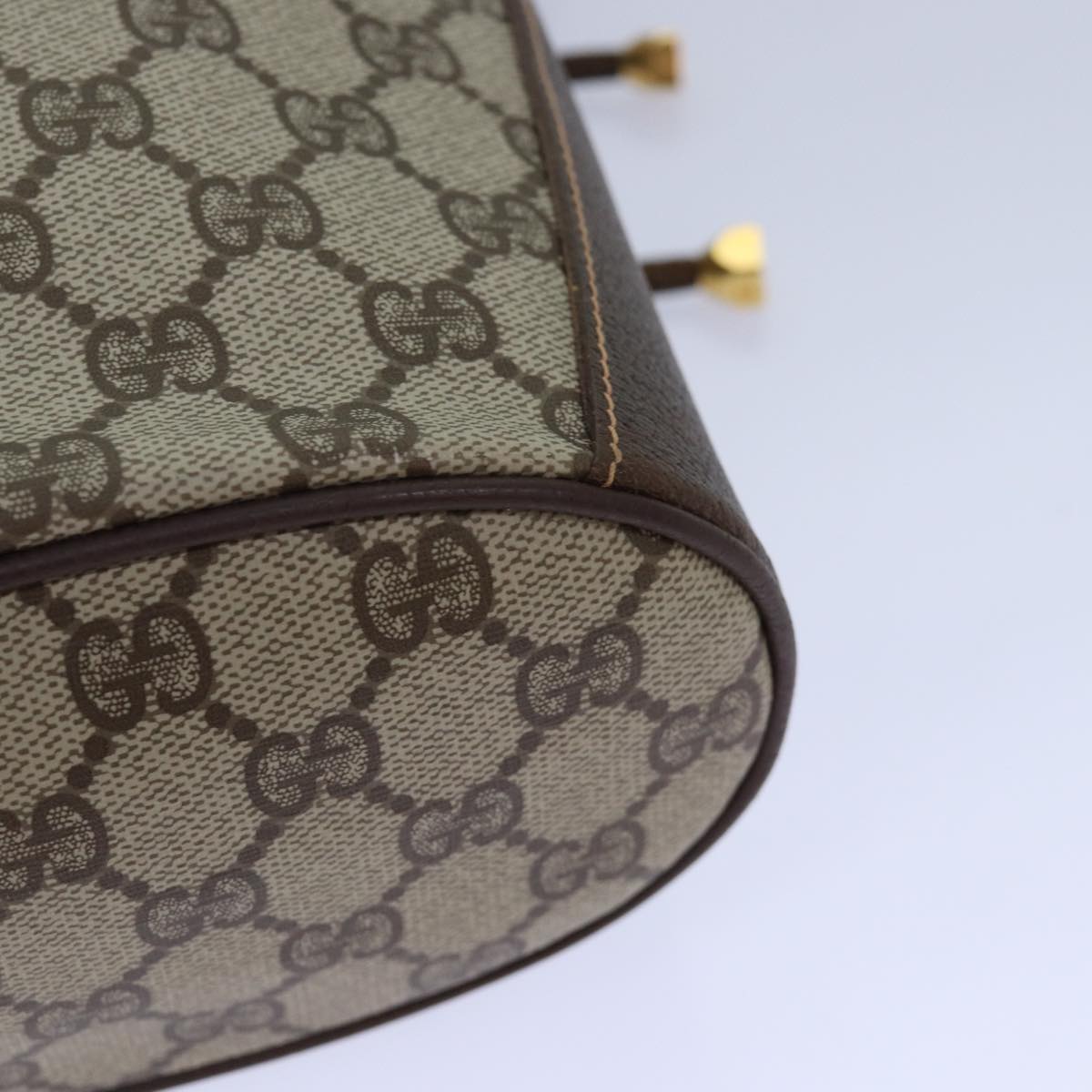GUCCI GG Supreme Web Sherry Line Shoulder Bag PVC Beige 164 02 034 ar12279