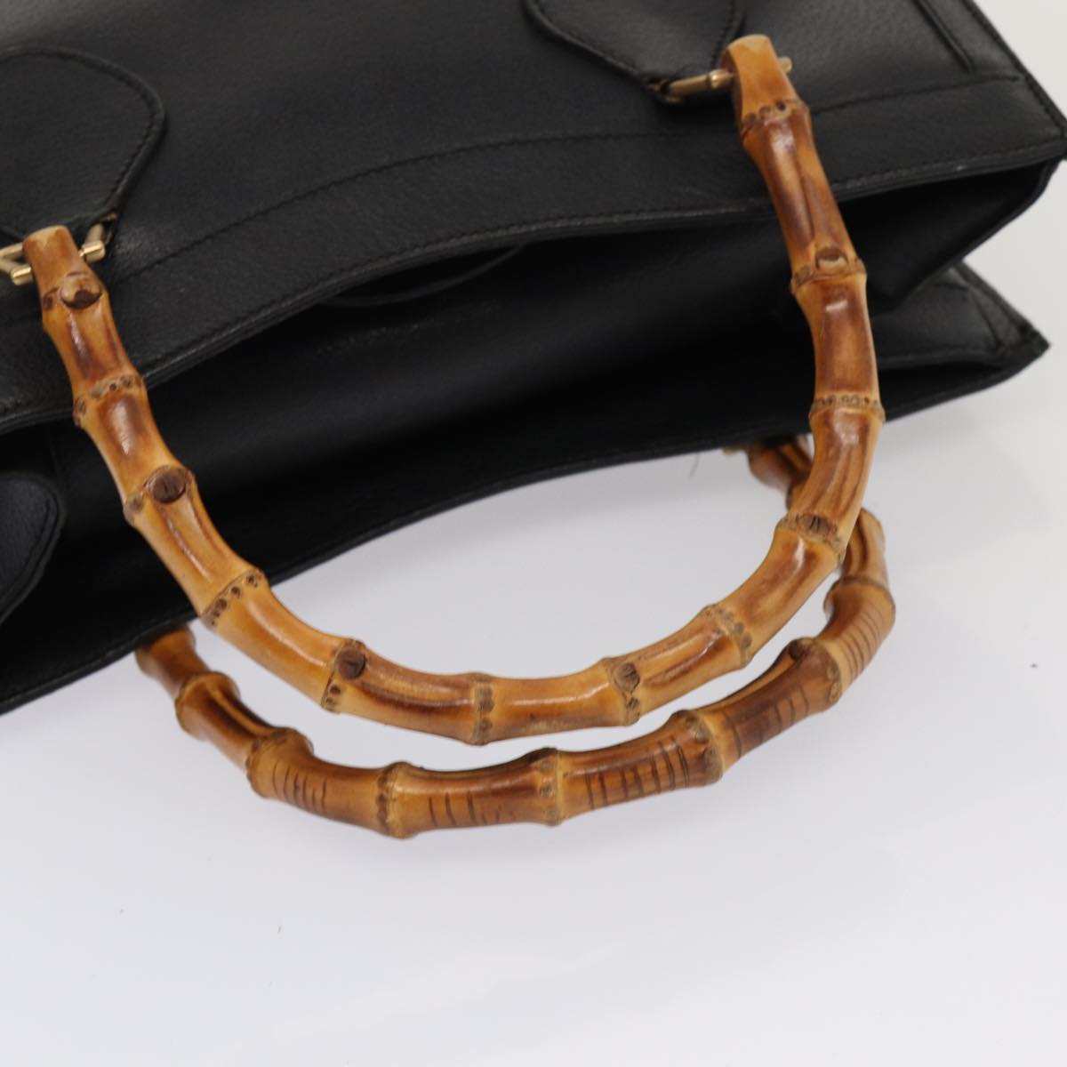 GUCCI Bamboo Hand Bag Leather Black 002 2853 0260 0 ar12297