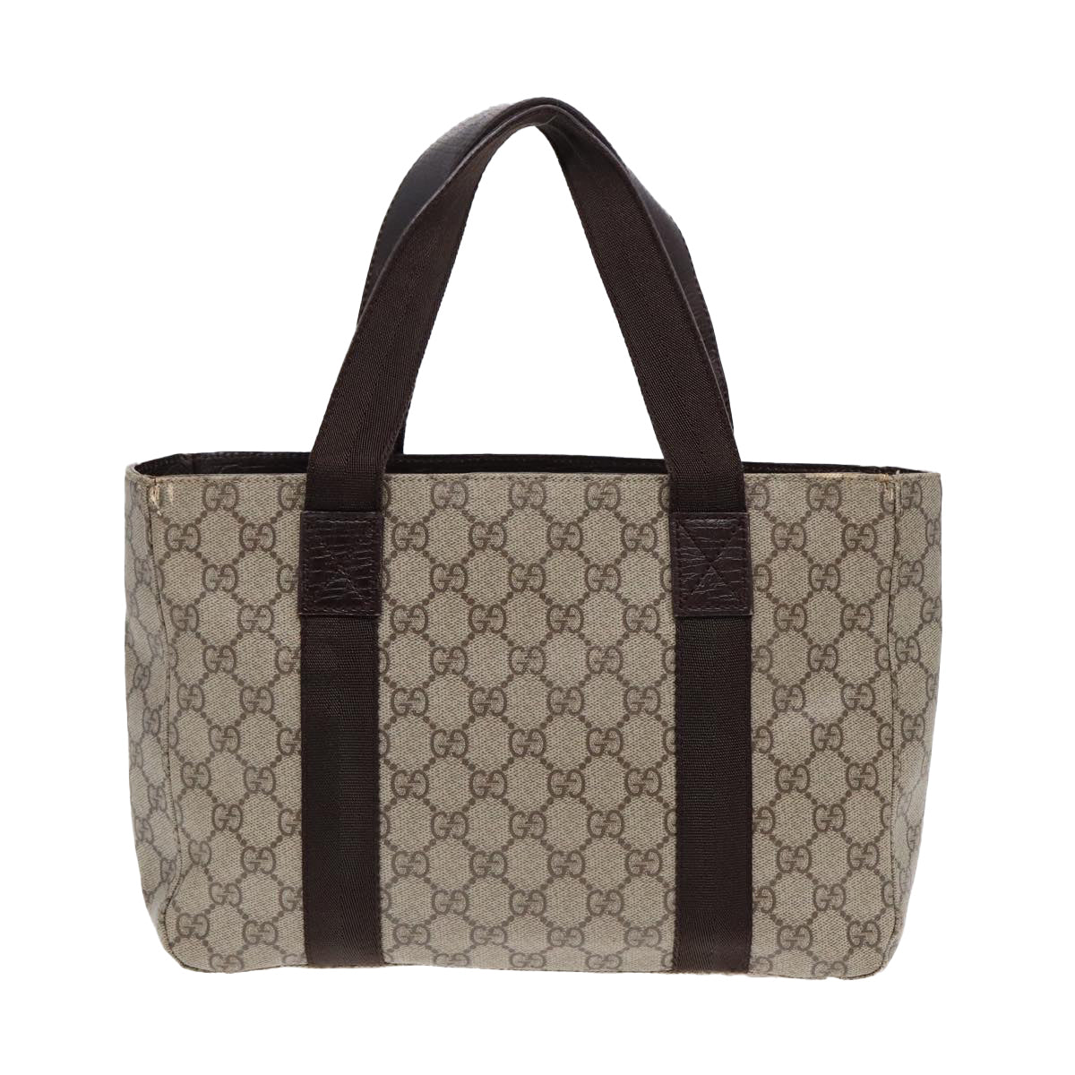 GUCCI GG Supreme Hand Bag PVC Leather Beige 141976 ar12304