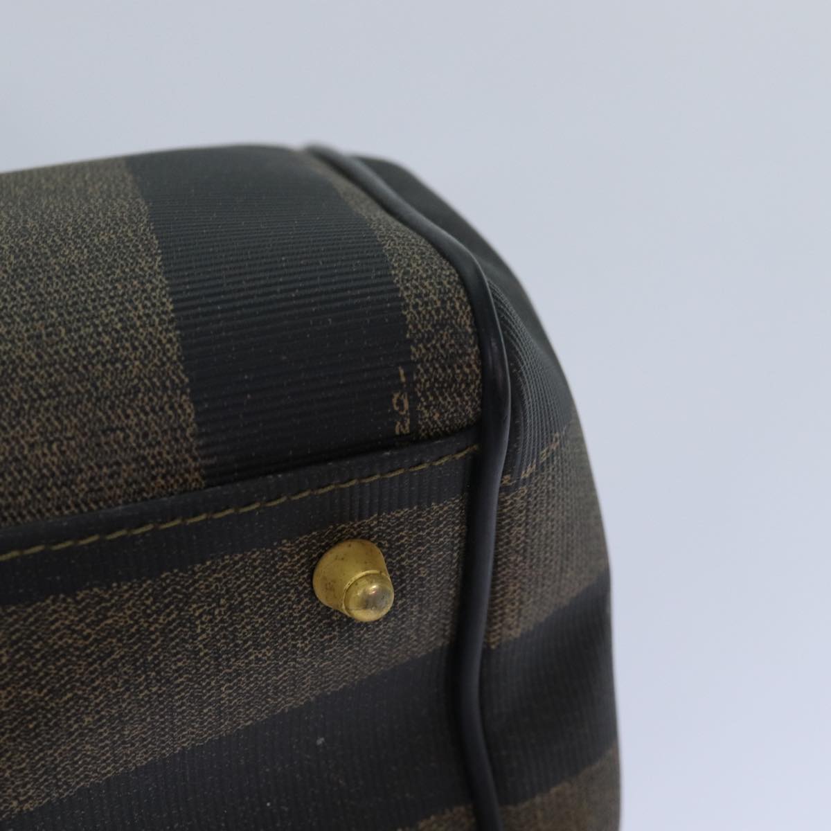 FENDI Pecan Canvas Hand Bag Brown Black ar12307