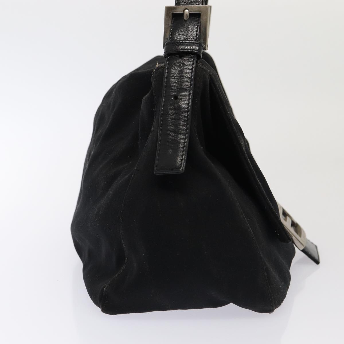 FENDI Mamma Baguette Shoulder Bag Nylon Black ar12319