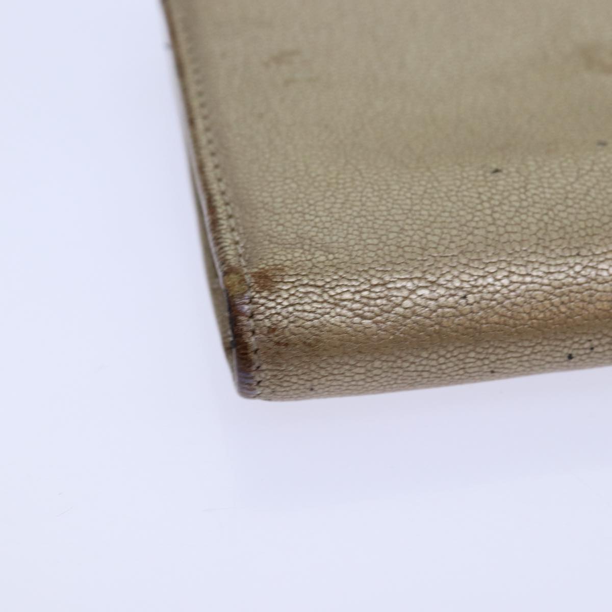 CHANEL COCO Mark Wallet Leather Beige Silver CC ar12390