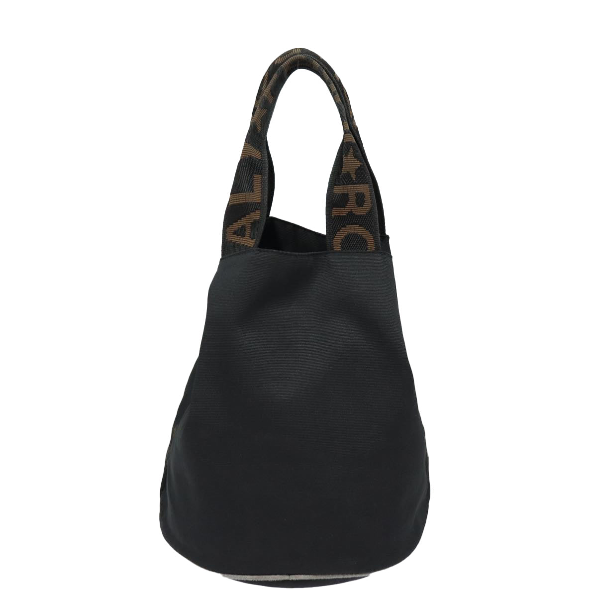 FENDI Hand Bag Nylon Black Gold ar12398