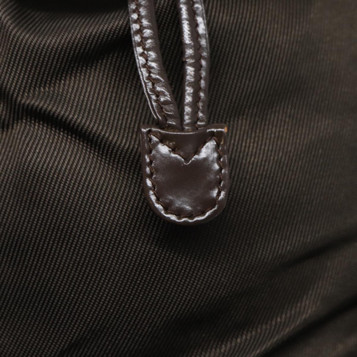 GUCCI Bamboo Hand Bag Nylon Brown Silver ar12416