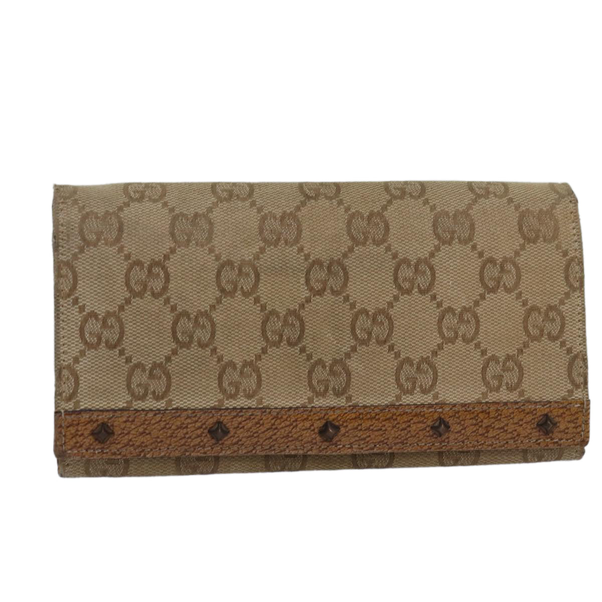GUCCI GG Canvas Long Wallet Beige ar12451