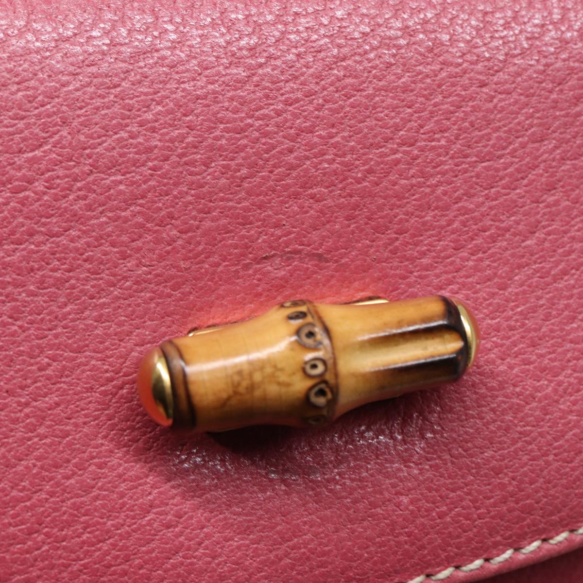 GUCCI Bamboo Hand Bag Leather Pink Gold 000 781 0244 ar12497A