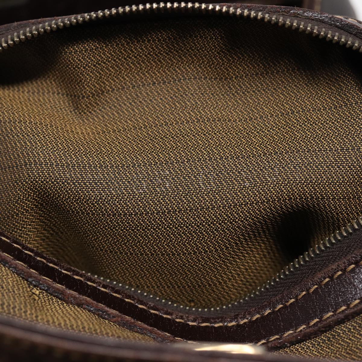 FENDI Zucca Canvas Hand Bag 2way Brown Black gold ar12498