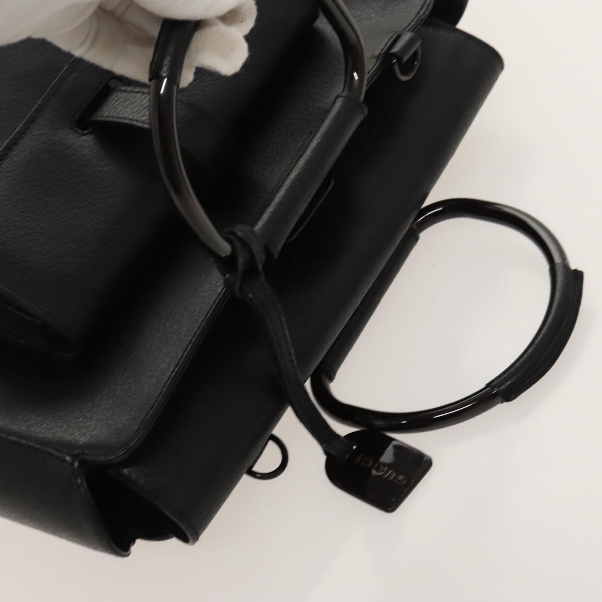 GUCCI Hand Bag Leather 2way Black 000 2058 0307 6 ar12725