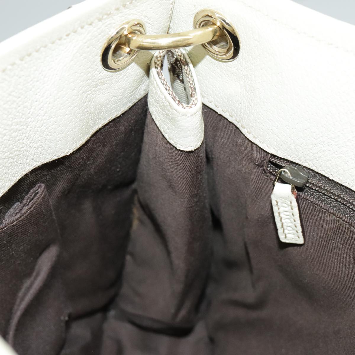 GUCCI GG Canvas Shoulder Bag Beige Cream Gold 120841 ar12809