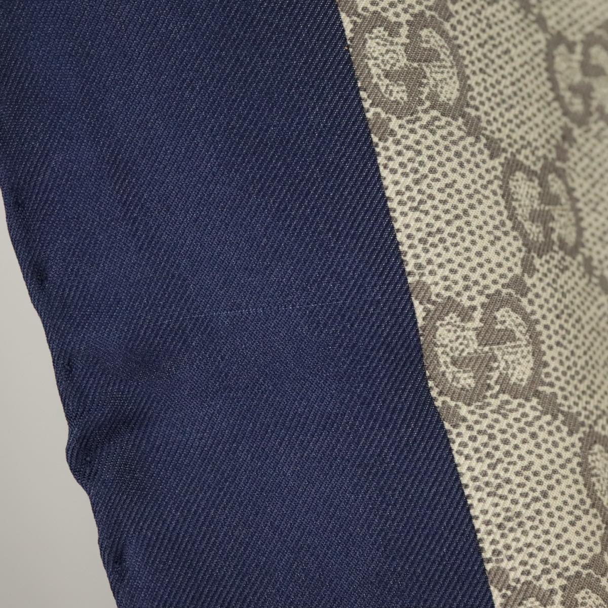 GUCCI Scarf Silk Beige Navy ar12889