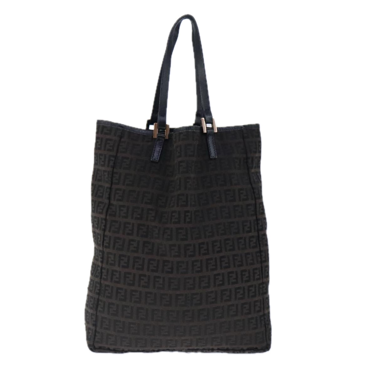 FENDI Zucchino Canvas Tote Bag Brown ar12959