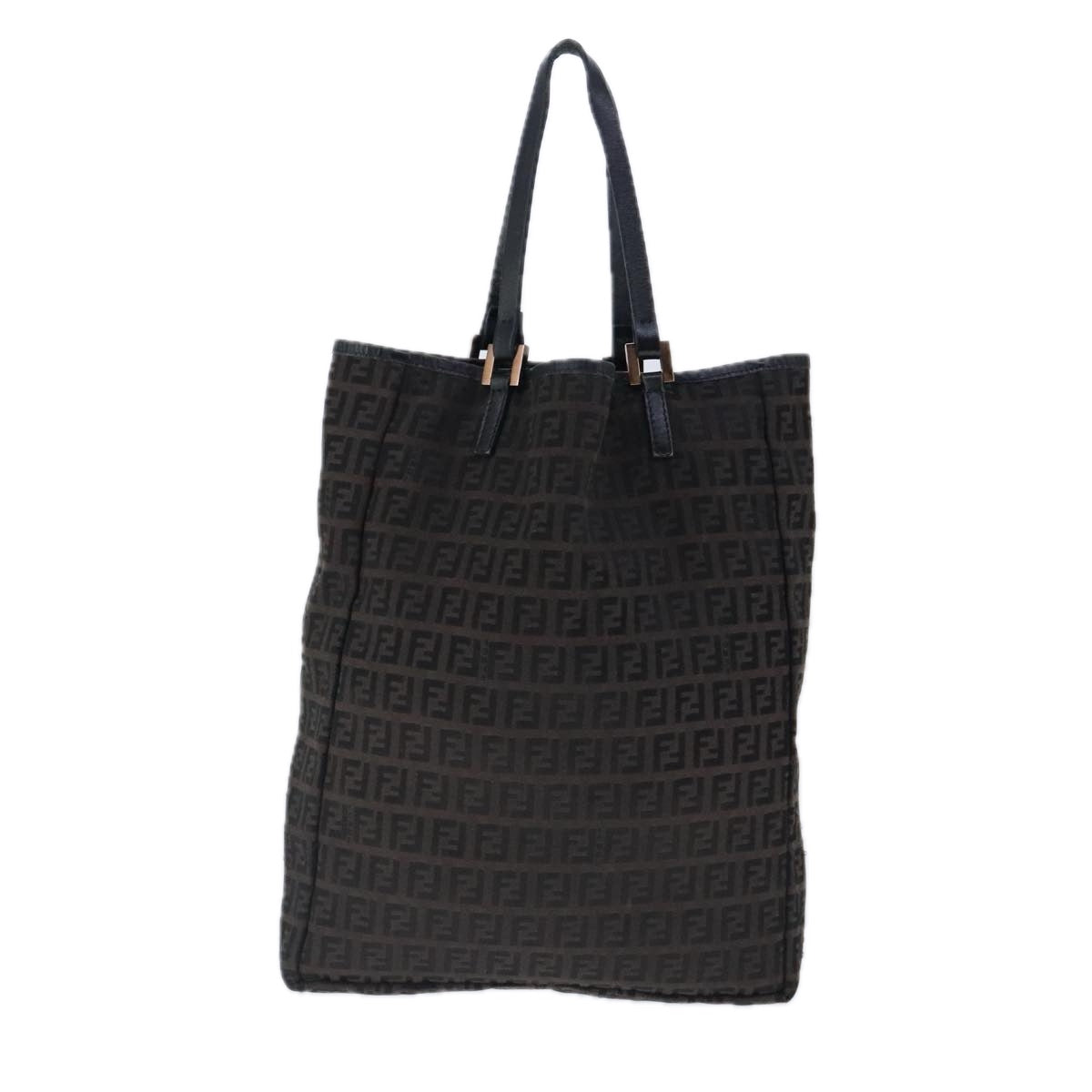 FENDI Zucchino Canvas Tote Bag Brown ar12959