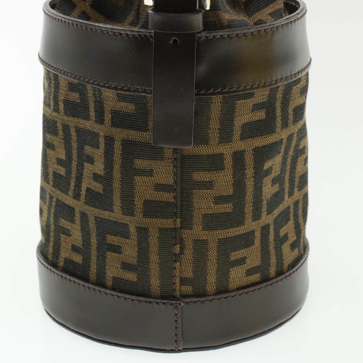 FENDI Zucca Canvas Shoulder Bag Brown Black ar2901