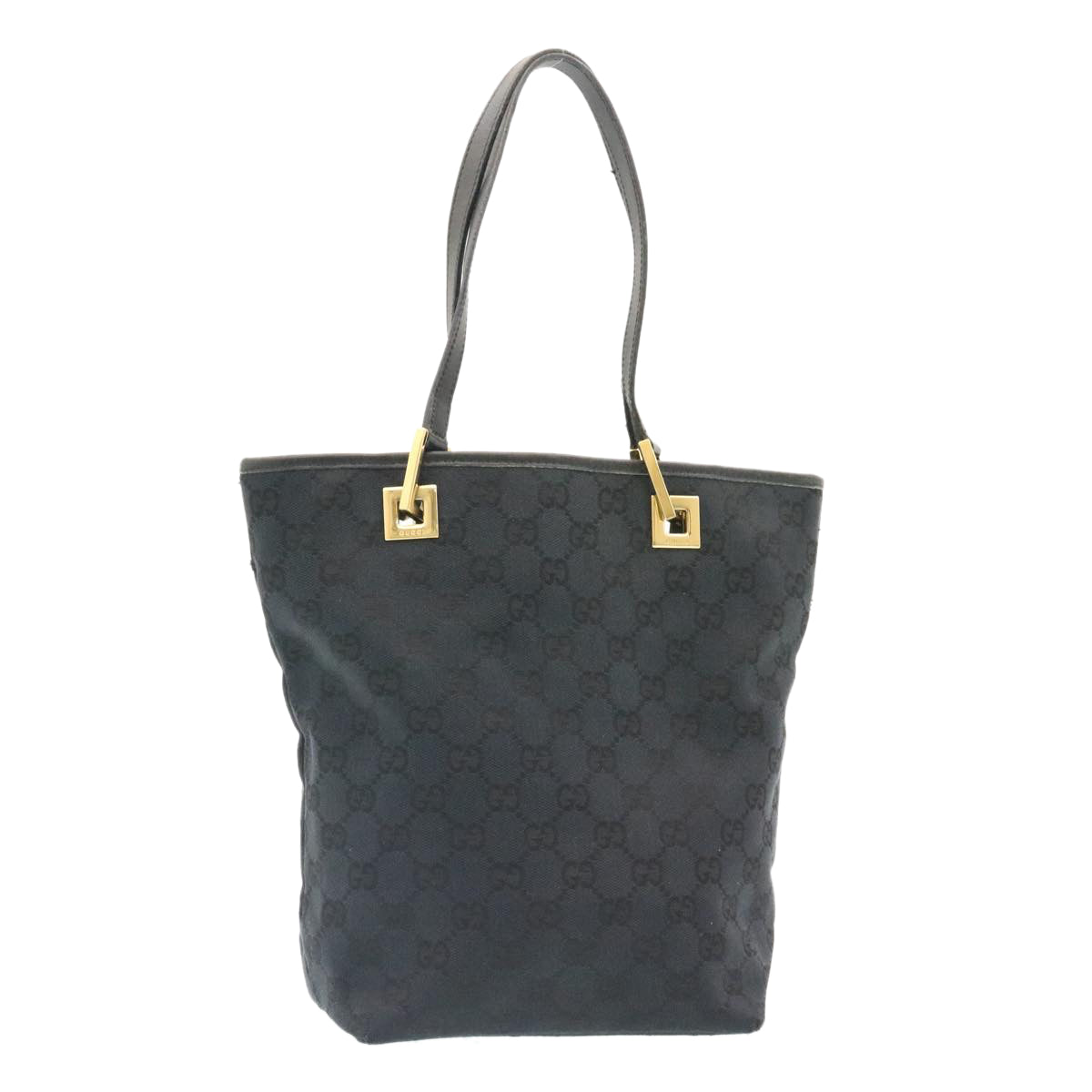 GUCCI GG Canvas Hand Bag Canvas Black ar5214