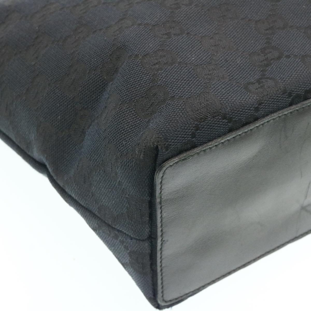 GUCCI GG Canvas Hand Bag Canvas Black ar5214