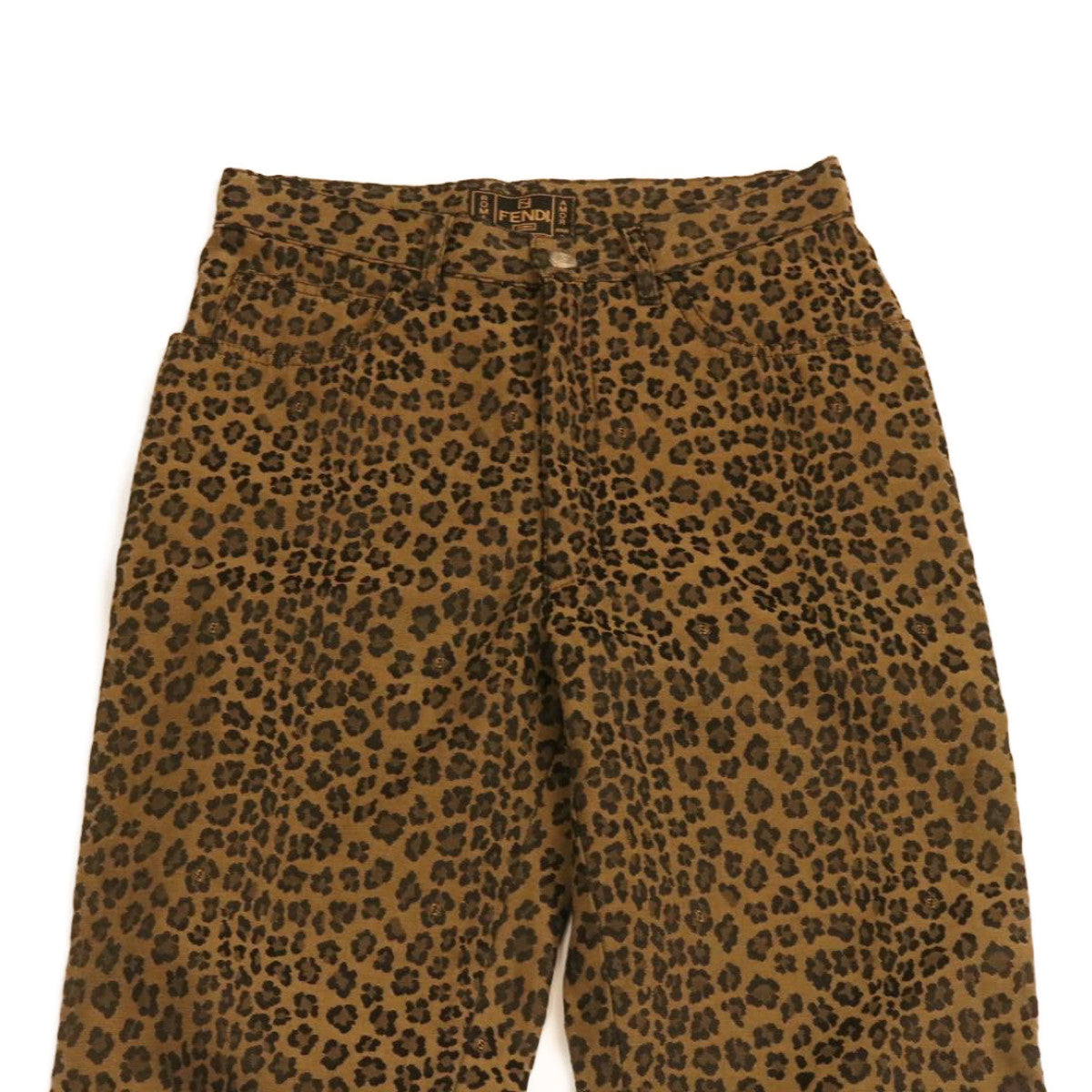 FENDI Leopard Pattern Pants Brown ar5303