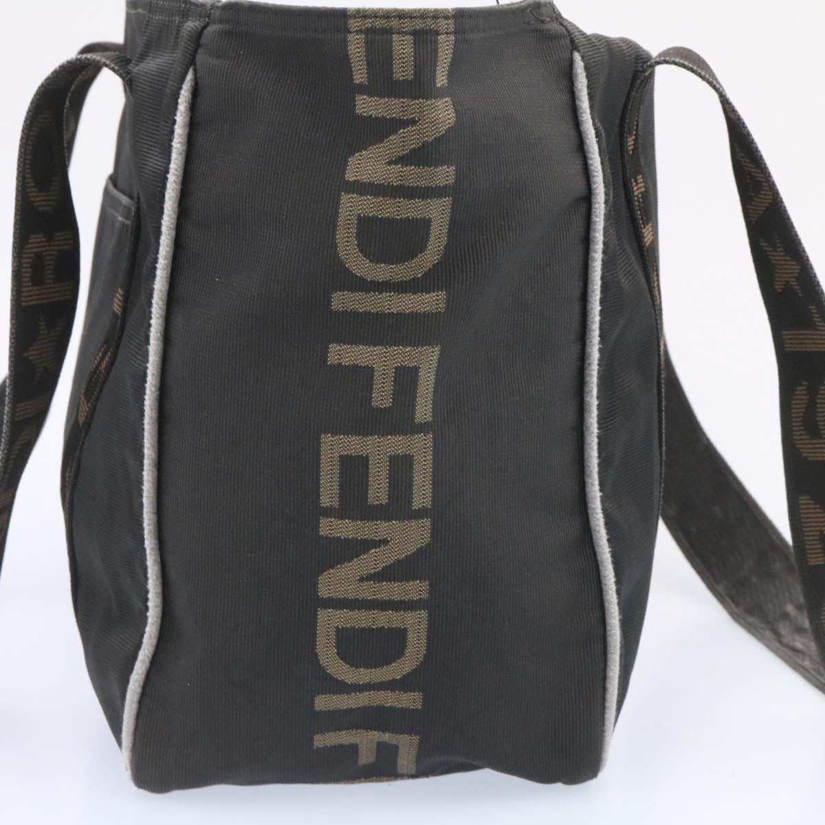 FENDI Shoulder Bag Canvas 2Set Black Brown ar5459