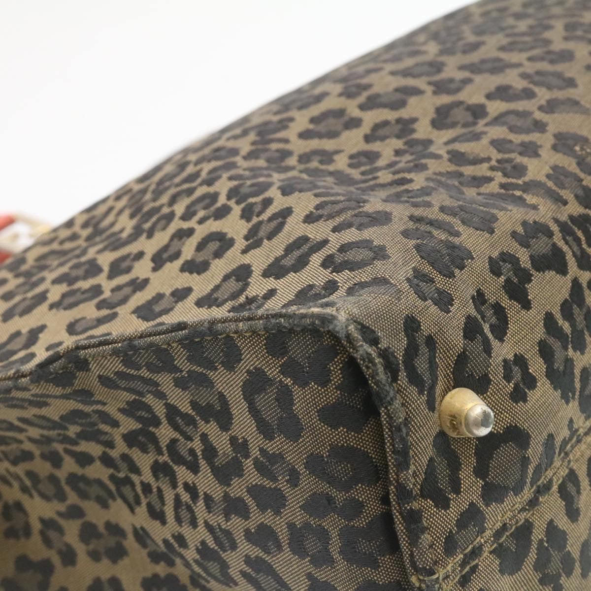 FENDI Panther Hand Bag Canvas Brown Black ar5672