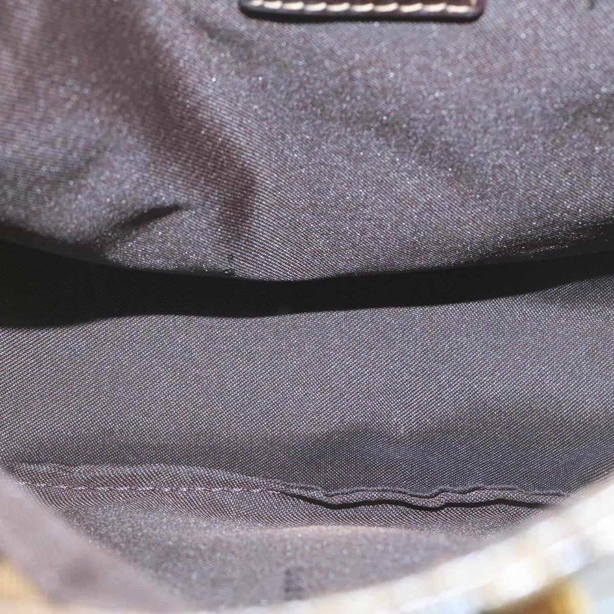 FENDI Zucchino Hand Bag Coated Canvas Brown ar6367