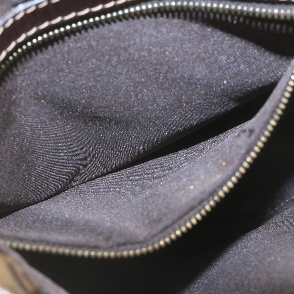 FENDI Zucchino Hand Bag Coated Canvas Brown ar6367
