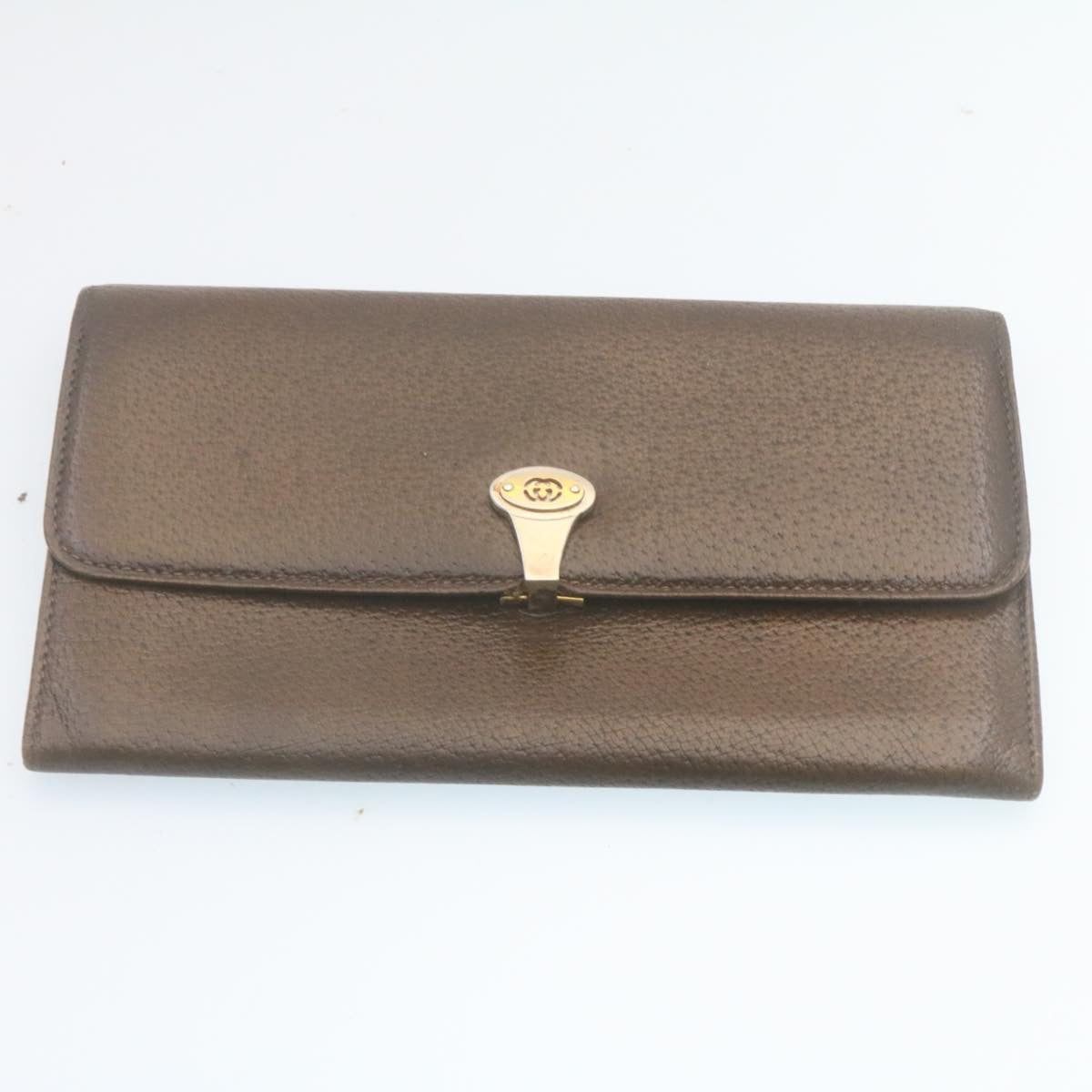 GUCCI GG Canvas Long Wallet Leather 6Set Black Brown ar6414