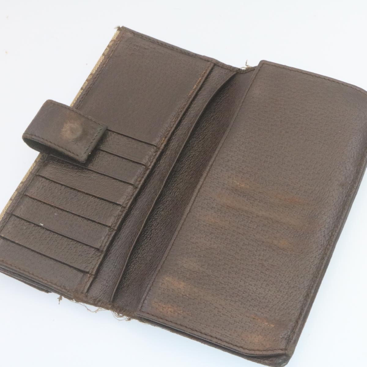 GUCCI GG Canvas Long Wallet Leather 6Set Black Brown ar6414