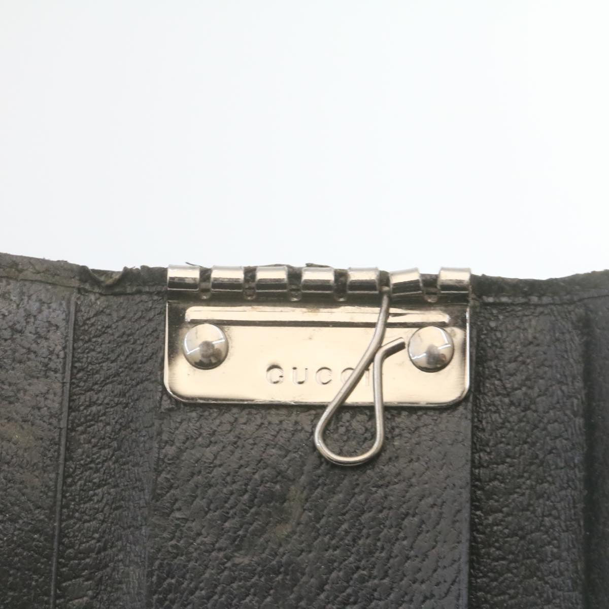 GUCCI GG Canvas Key Case Leather 6Set Black White ar6421